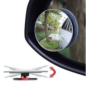 Ampper Blind Spot Mirror, 2" Round HD Glass Frameless Convex Rear View Mirror